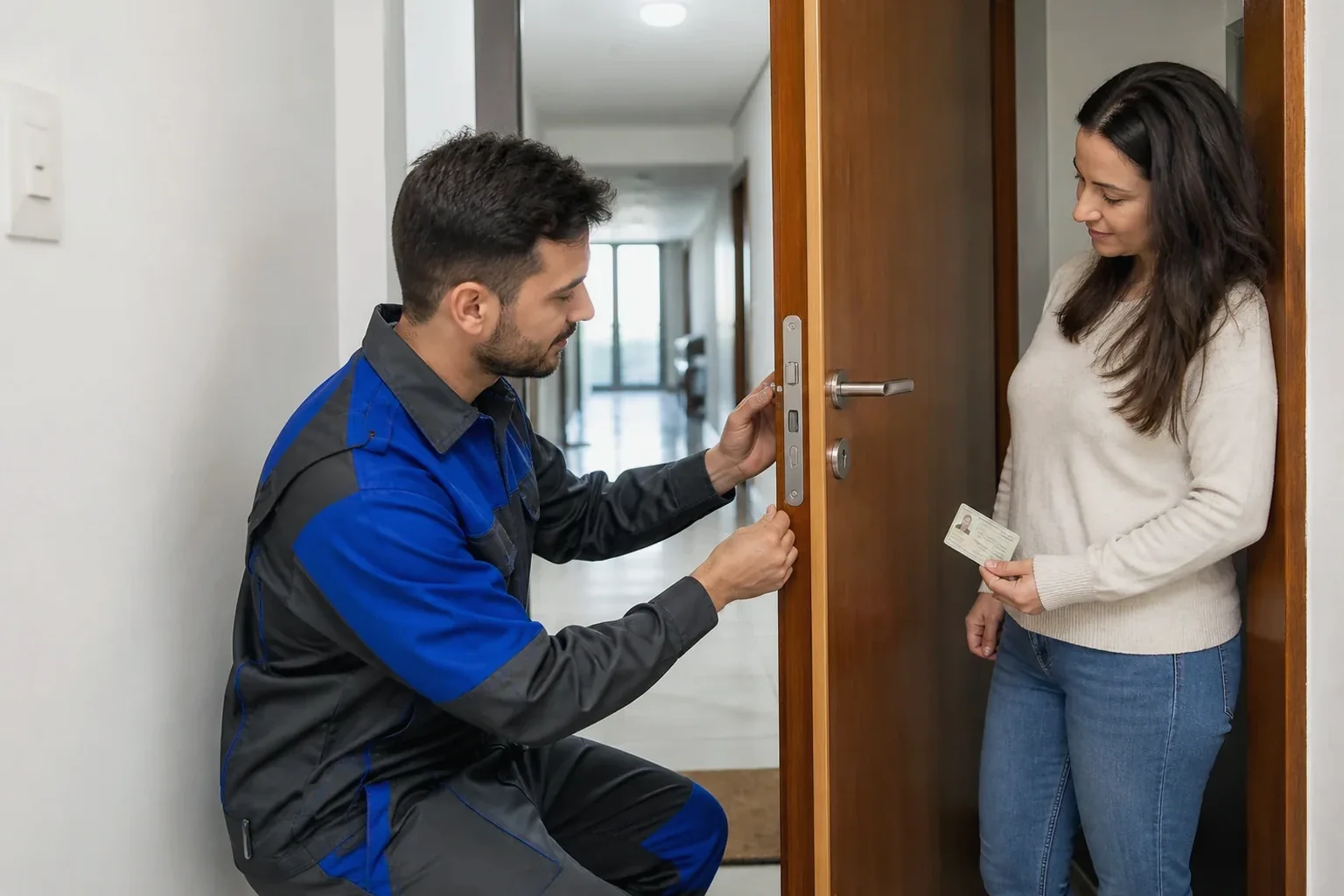 Chaveiro usando ferramentas para abrir uma porta em Araguaína.